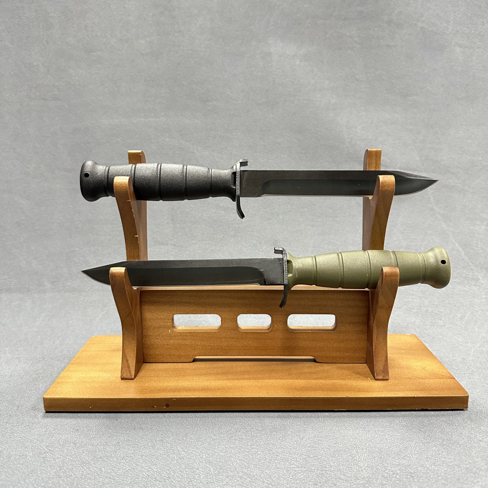 Fixed-Blade Utility Knife display in black and olive