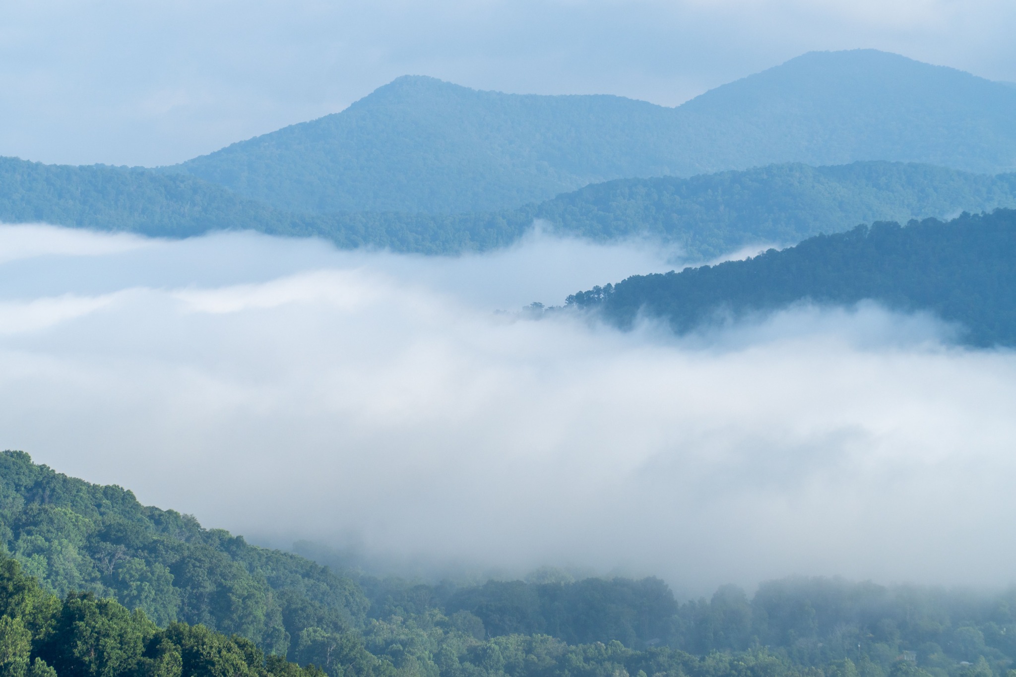 Mountain and woodland landscape in the South Carolina foothills
